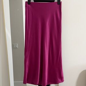 INTERMIX Magenta Satin Maxi Slip Skirt